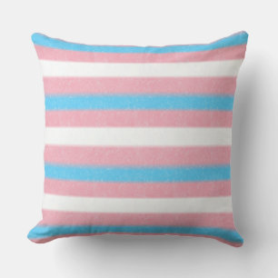 Soft-Edged Transgender Pride Flag Colours Stripes Cushion