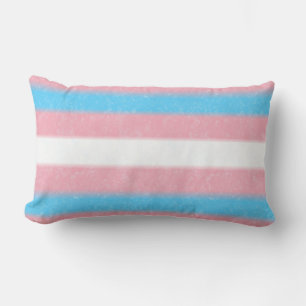 Soft-Edged Transgender Pride Flag Colours Stripes Lumbar Cushion