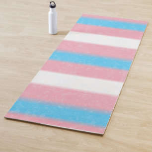 Soft-Edged Transgender Pride Flag Colours Stripes Yoga Mat