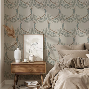 Soft Elegance Birds & Vines Wallpaper