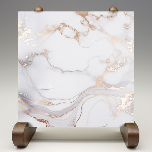Soft Elegance Rose Gold Marble Vein Texture Tile