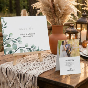 Soft Elegant Aesthetic Classic Minimal Wedding  Thank You Card