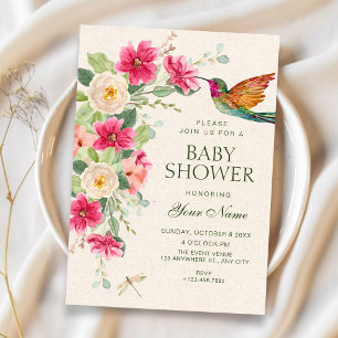 Soft elegant Floral Arrangement baby shower Invitation