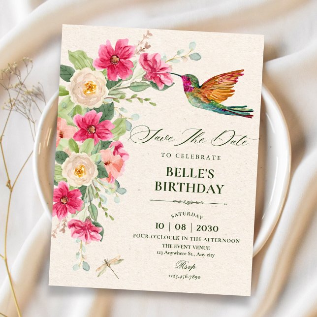 Soft elegant Floral Arrangement Save The Date (Creator Uploaded)