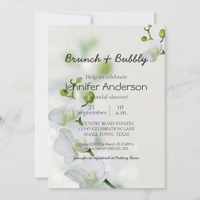 Soft Elegant Orchid Bridal Brunch (Front)