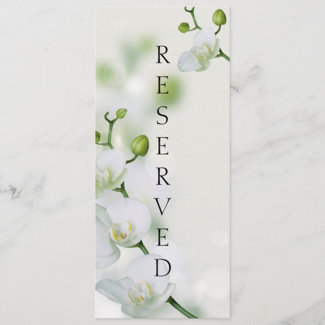 Soft Elegant Orchid Reserved Chair Sign Menu (Front)