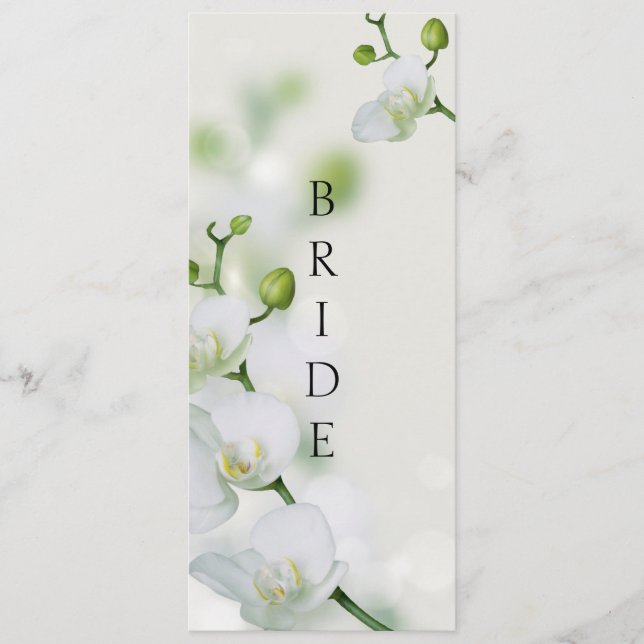Soft Elegant Orchid Reserved Chair Sign Menu (Front)