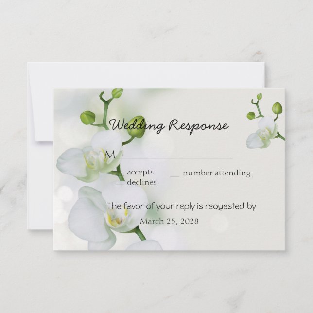 Soft Elegant Orchid RSVP Card (Front)