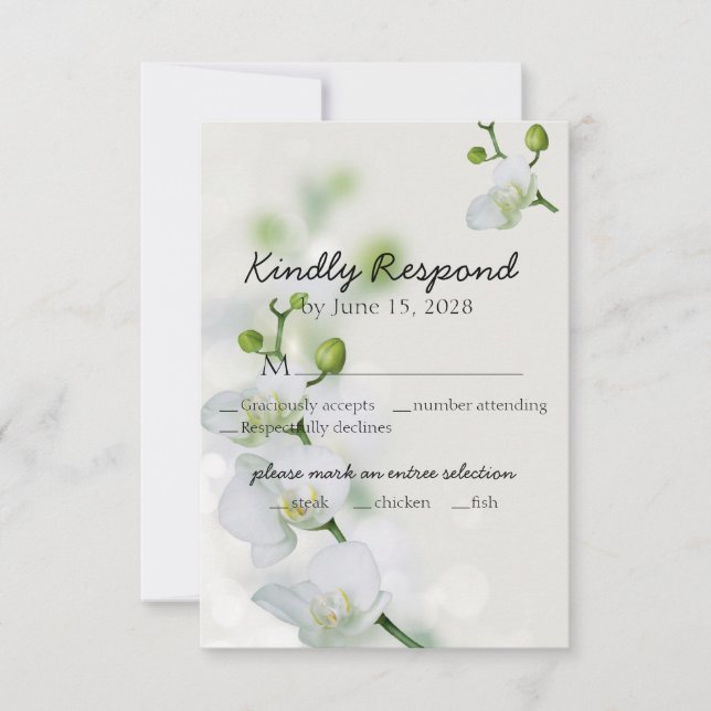 Soft Elegant Orchid RSVP Card (Front)