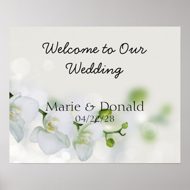 Soft Elegant Orchid Wedding Poster (Front)