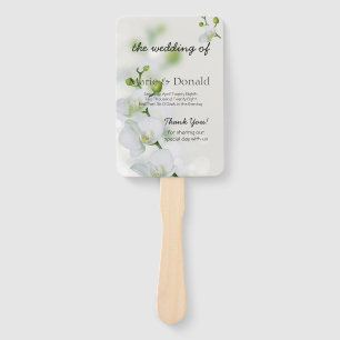 Soft Elegant Orchid Wedding Program Hand Fan