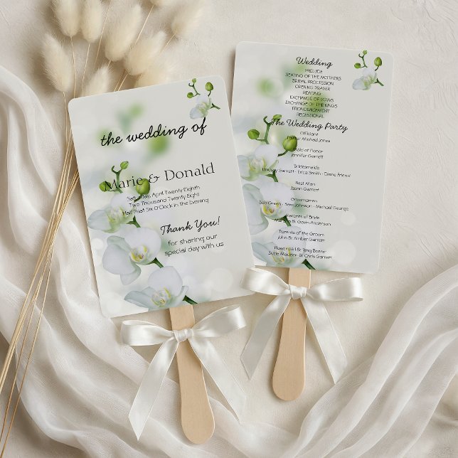 Soft Elegant Orchid Wedding Program Hand Fan (Creator Uploaded)