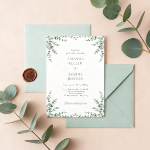 Soft Eucalyptus Greenery Wedding Invitation