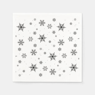 Soft Falling Snowflakes Winter Wedding Napkin