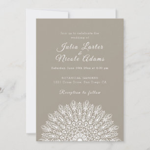 Soft Feather Dry Pampas Grass Mandala Wedding Invitation