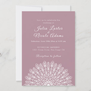 Soft Feather Dry Pampas Grass Mandala Wedding Invitation