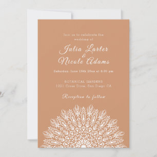 Soft Feather Dry Pampas Grass Mandala Wedding Invitation