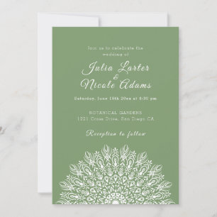 Soft Feather Dry Pampas Grass Mandala Wedding Invitation
