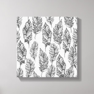 Soft Feathers Doodle 6 Canvas Print