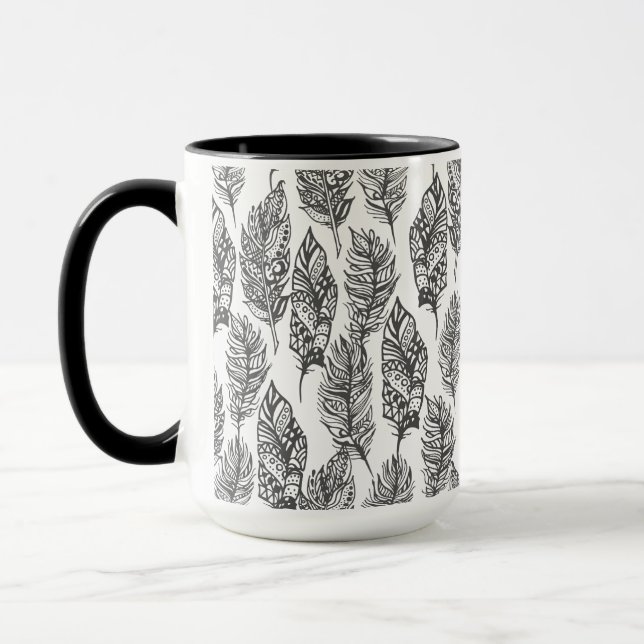 Soft Feathers Doodle Mug (Left)