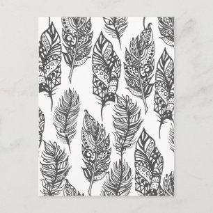 Soft Feathers Doodle Postcard