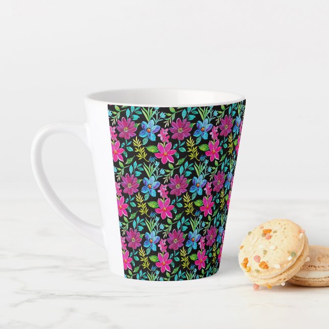 Soft Feminine Lavender Inspired Art Latte Mug (In Situ)