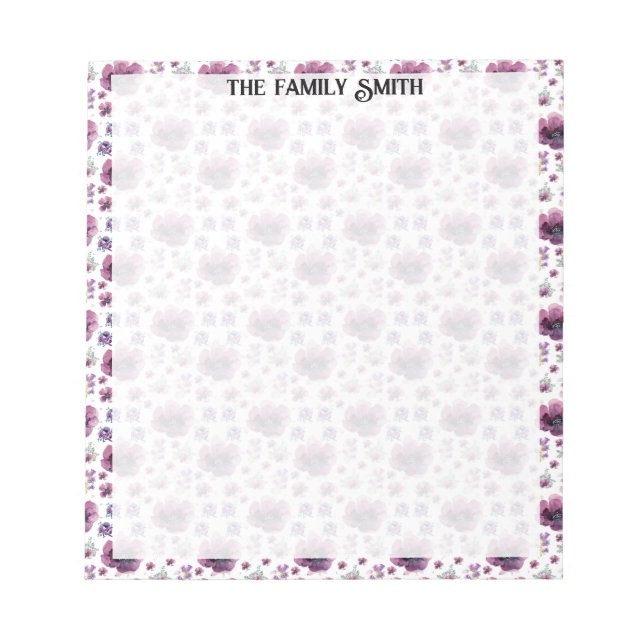 Soft Feminine Lavender Inspired Art Notepad (Front)