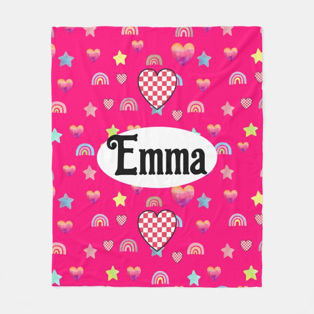 Soft Feminine Repeating Background Fleece Blanket (Front)