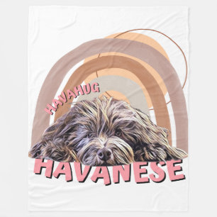 Soft Fleece Blanket, Sweet HavaHug Havanese, Throw Blanket