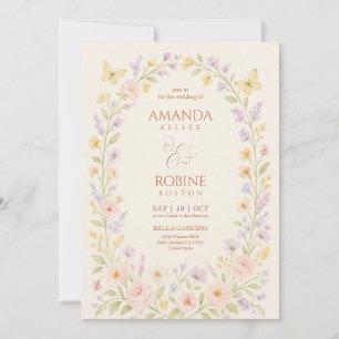 Soft Floral Arch Wedding Invitation