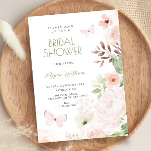 Soft floral bridal shower invitation