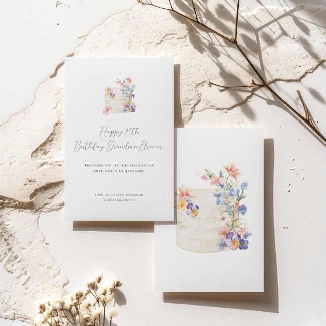 Soft Floral Cake Birthday  Card (Creator Uploaded)