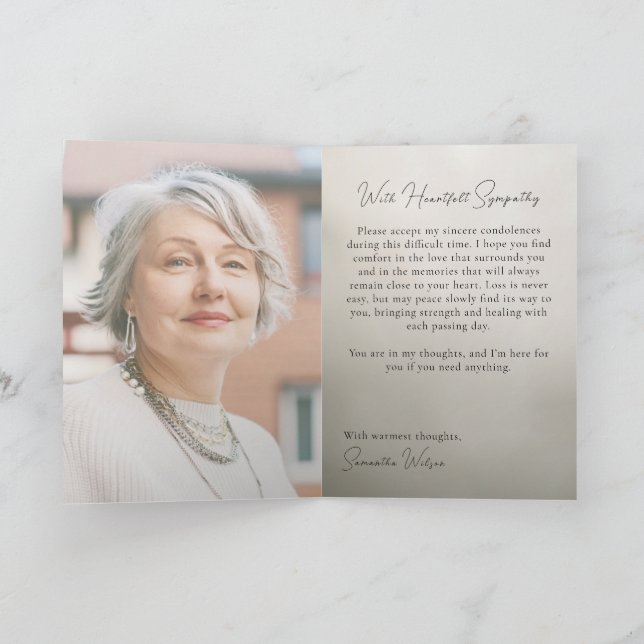 Soft Floral Condolence Card (Inside)