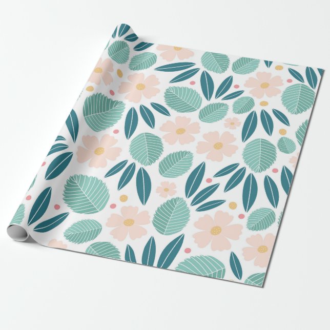 Soft Floral Elegance Wrapping Paper (Unrolled)
