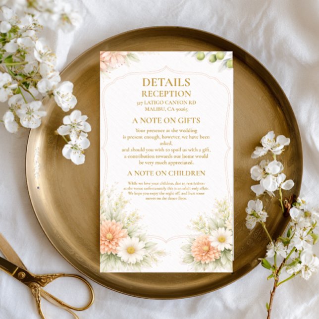 Soft Floral Elegant Information Enclosure Card (Creator Uploaded)