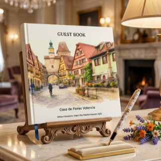 Soft Floral Elegant Valencia Theme Guest Book