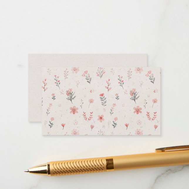 Soft Floral Enclosure Card (Front/Back In Situ)