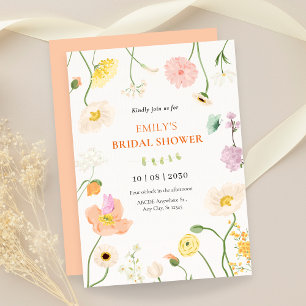 Soft floral garden bridal shower invitation