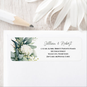 Soft Floral Greenery Wedding Return Address 
