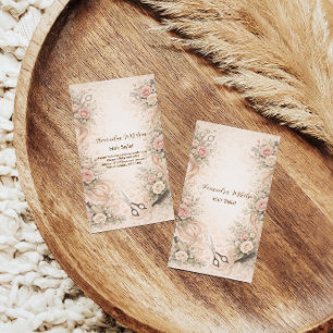 Soft Floral Hairstylist Business Card