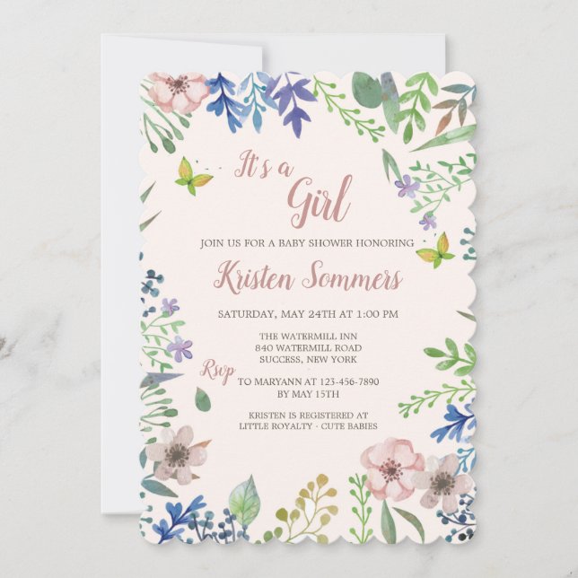Soft Floral Invitation (Front)