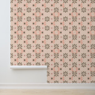 Soft Floral Kaleidoscope Pattern Design Wallpaper