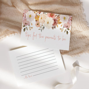 Soft Floral Parent Tip Baby Shower Enclosure Card