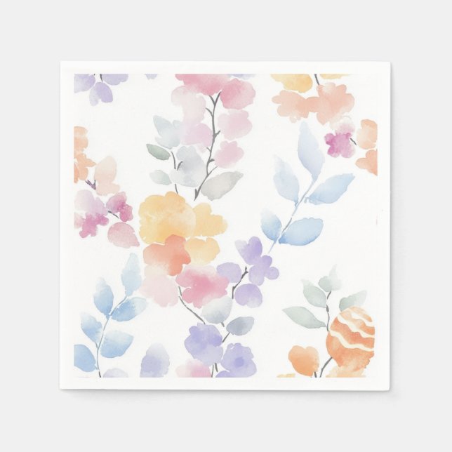 Soft floral pastels napkin (Front)