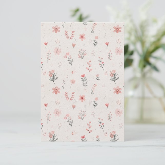 Soft Floral Pattern Invitation (Standing Front)