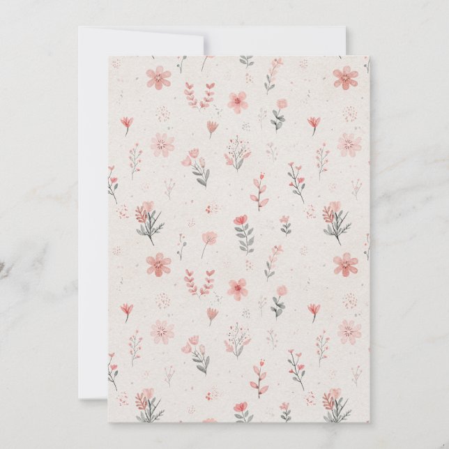 Soft Floral Pattern Save the Date Card (Front)