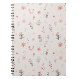 Soft Floral Pattern Spiral Notebook