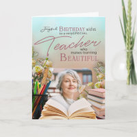 Soft Floral Teacher Birthday Keepsake Photo