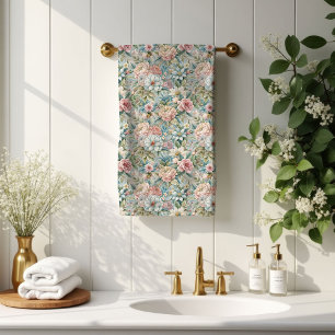Soft Floral Towels Trendy Rococo Bath Accent