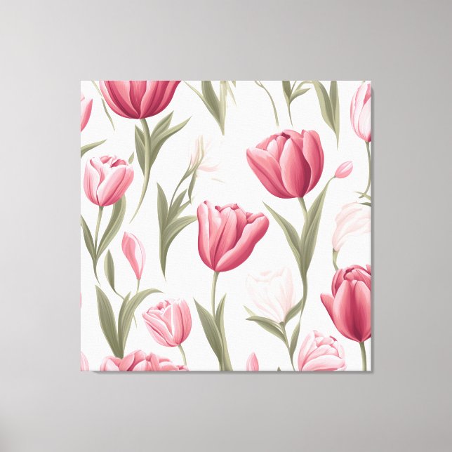 Soft Floral Tulips Canvas Print (Front)